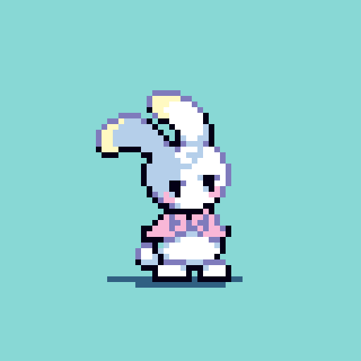 Pixel art animation of a cute bunny.