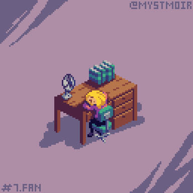 Pixel art of a girl sleeping while studying, cozy.