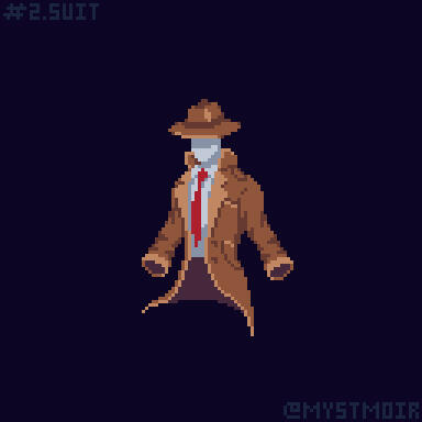 Pixel art of a detective suit.